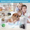 A family and their dog are posing with a dehumidifier, surrounded by graphics illustrating the problems caused by moisture. Produktbild-Vorschau