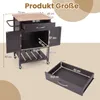 A diagram showing the dimensions of a kitchen cart. Voir les images du produit