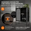 Marketing image showing a black cabinet with text overlays and diagrams. Náhľad obrázku produktu