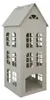 Laterne COZY HOME beige Haus aus Metall H45cm Dekohaus Produktbild-Vorschau 1