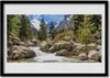 Bild 70x50 MDF-Rahmen Wandkunst Stone River Mountain Forest Produktbild-Vorschau 1