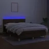 vidaXL Boxspringbett mit Matratze & LED Dunkelbraun 140x190 Produktbild-Vorschau 5