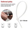 Stahovací páska 150×3,5 mm, bílá, 100 ks Náhled obrázku produktu