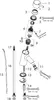 Exploded view diagram of a faucet assembly with numbered parts and tool callouts. Náhled obrázku produktu