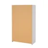 A side view of a wardrobe with a brown front and a gray side, isolated on a white background. Produktbild-Vorschau