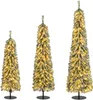 Three artificial Christmas trees of varying heights are displayed against a white background. Podgląd zdjęcia produktu