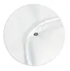 A close-up view of a white fabric with a metal grommet. Produktbild-Vorschau