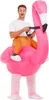 A man wearing an inflatable flamingo costume. Produktbild-Vorschau