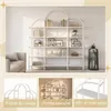 A collage of images showing a white cloud-shaped bookshelf and close-ups of its design and material. Náhled obrázku produktu