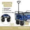 deluxe4home® Bollerwagen faltbar in Blau I Breite Reifen Produktbild-Vorschau 3