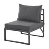 A single outdoor lounge chair with gray cushions on a white background. Produktbild-Vorschau