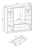 Čtyřdveřová skříň se zrcadlem MARFA - šířka 206 cm, dub Náhled obrázku produktu 4