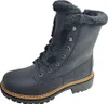 A single black boot with fur lining is shown against a white background. Voir les images du produit