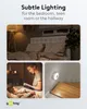 Collage showing a bedroom with subtle lighting, a mother reading to a child, and a night light on a staircase. Voir les images du produit