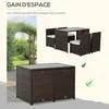 Outsunny Ensemble salon de jardin encastrable 4 chaises Voir les images du produit 6