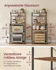 Two identical kitchen shelves are shown side-by-side, with different items placed on them to illustrate storage possibilities. Dimensions are indicated with measurement lines and text. Produktbild-Vorschau