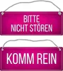 Pinkes Bitte nicht stören - Komm rein Wendeschild mit Produktbild-Vorschau 1
