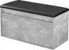 A bench with a concrete-look finish and a black upholstered seat. Náhled obrázku produktu