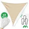 Sonnensegel dreieckig Wasserabweisendes Beige MalTec 3x3x3m Produktbild-Vorschau 2