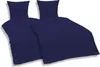 4 teilige Uni Bettwäsche 155 x 220 cm navy blau Einfarbig Produktbild-Vorschau 1