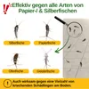 A collage of images showing different types of silverfish and other insects, with German text labels. Produktbild-Vorschau
