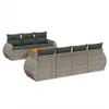 8-tlg. Garten-Sofagarnitur mit Kissen Grau Poly Rattan Produktbild-Vorschau 1