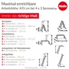 Diagrams and text explaining the dimensions and uses of different types of ladders. Anteprima dell’immagine prodotto