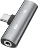 INF USB-C na 3,5 mm adaptér pre slúchadlá a nabíjačku Šedá Náhľad obrázku produktu 1
