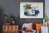 MuchoWow® Wandteppich Wandbehang Leuchtturm - Palme - Vogel Produktbild-Vorschau 5