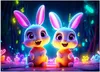 Leinwandbild Bunt Hasen Neon 60x40 Feeby Bunt bild für die Produktbild-Vorschau 3
