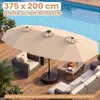 COSTWAY Doppelsonnenschirm 375x200cm, Gartenschirm mit Produktbild-Vorschau 7