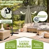 tillvex ombrellone a sbalzo in alluminio marrone LED solare Anteprima dell’immagine prodotto 3