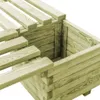 Close-up view of a wooden garden bench with planters, showing the construction details. Náhľad obrázku produktu