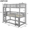 A diagram showing the dimensions of a gray bunk bed. Anteprima dell’immagine prodotto