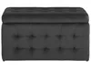 A black velvet ottoman with tufted detailing on the lid and sides, shown from the front. Náhľad obrázku produktu