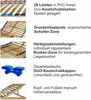 A series of images and text describing the features of a bed frame. Produktbild-Vorschau