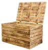 Grosse Holztruhe 80er  geflammt mit Deckel  80x50x39cm Produktbild-Vorschau 1