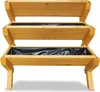 A three-tiered wooden planter box with black liners. Produktbild-Vorschau