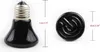 Two views of a black ceramic heat emitter bulb, with dimensions indicated. Produktbild-Vorschau
