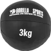 Gorilla Sports Kožený medicinbal, 3 kg, čierny Náhľad obrázku produktu 1