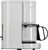A white coffee maker shown from the side. Náhled obrázku produktu