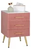 Nachtkastje - Rosa (roze) - Goud - Fluweel - 3 lades - Productafbeelding-voorbeeld 2