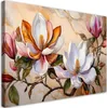 Leinwandbild Magnolien Zweigblumen Marmorierte Pflanzen Produktbild-Vorschau 1