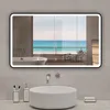 Miroir LED 120x70cm avec cadre noir, tricolore + anti-buée Voir les images du produit 1