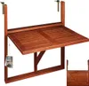 Table de balcon suspendue en bois d'acacia certifié FSC Voir les images du produit 4