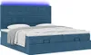 Ottoman-Bett mit Matratzen & LED Dunkelblau 200x200 cm Samt Produktbild-Vorschau 4