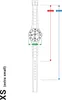 A diagram showing the dimensions of a watch, with measurements indicated. Produktbild-Vorschau