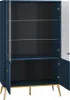 Highboard mit Glastüren in dunkelblau mit goldfarbenen Produktbild-Vorschau 2