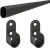Kleiderstange Schwarz Garderobenstange oval 30x15mm Produktbild-Vorschau 1