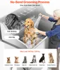 A woman is washing a dog in a grooming tub, with various dog and cat breeds shown below. Anteprima dell’immagine prodotto